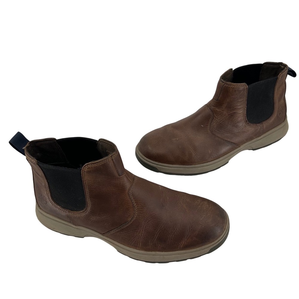 Timberland Redwood Falls Chelsea Boots Brown Leather‎ Mens 9 A5R8Z Grunge